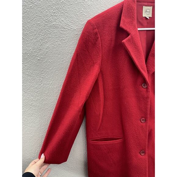 G. H. Bass & Co Womens Coat Size Small Red Wool Long Sleeve Button Up Collared - Picture 2 of 15